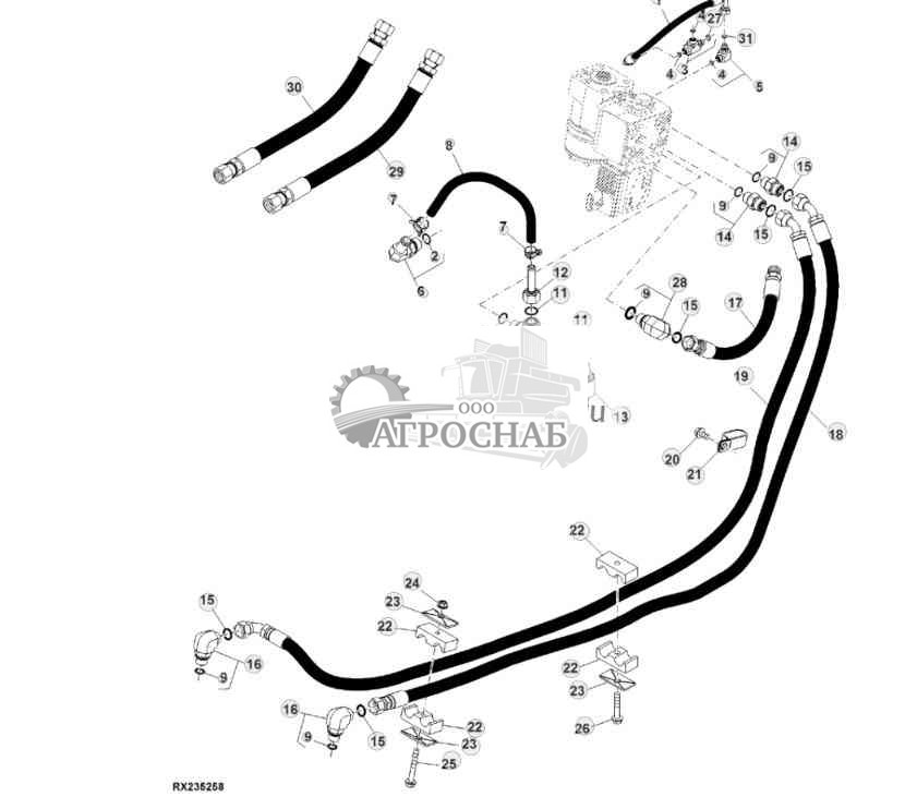 Трубопроводы, система рулевого управления, AutoTrac™ 